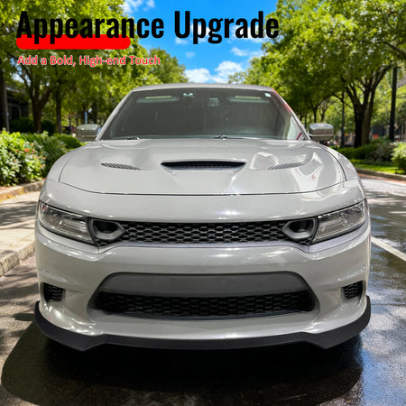 Fits 15-23 Dodge Charger SRT V7 A Style ABS Front Bumper Lip Matte Black 3PCS
