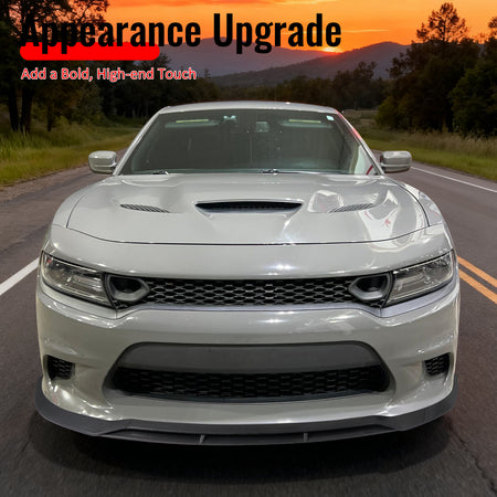 Fits 15-23 Charger SRT V7 B Style ABS Front Bumper Lip Carbon Fiber Print 4PCS