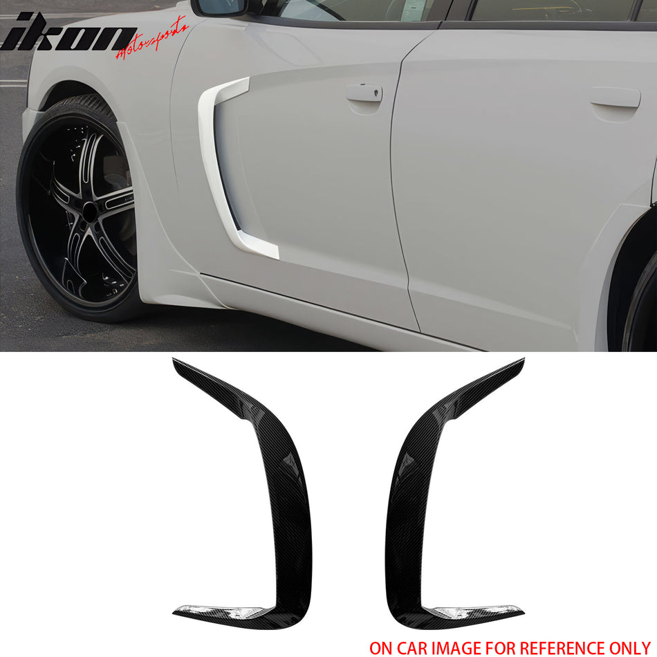 2015-2023 Dodge Charger IKON2 Side Fin Vents Carbon Fiber Print ABS