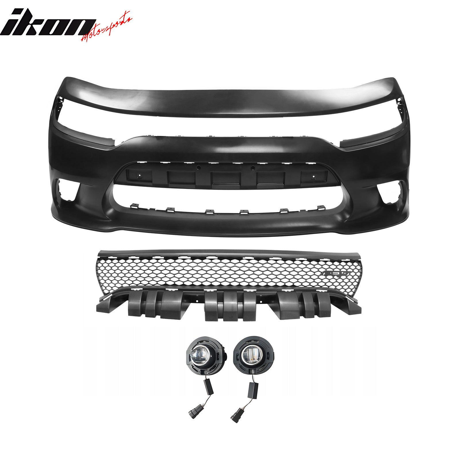 Fits 15-23 Dodge Charger 15 SRT Hellcat Front Bumper Conversion Kit W/ Foglights