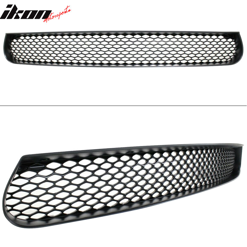 IKON MOTORSPORTS, Front Lower Grille Compatible With 2015-2023 Dodge Charger SRT/Scat Pack, Black PP Factory Grade Plastic Replacement Front Bumper Hood Grill