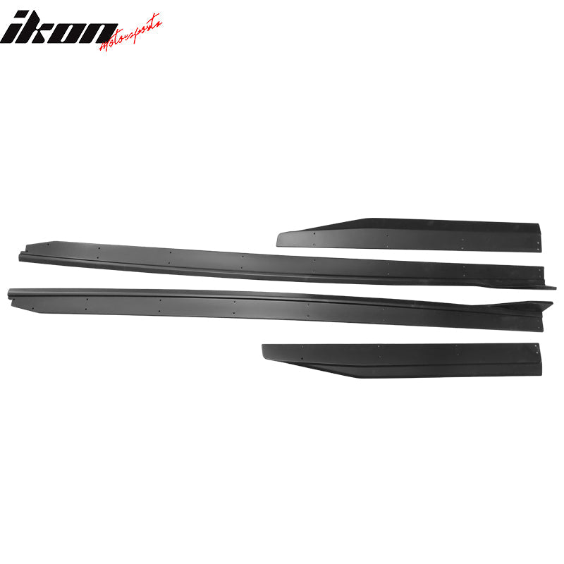 2015 - 2023 Ford Mustang GT500 Style Matte Side Skirts Rocker Panel 4PCIkon Motorsports