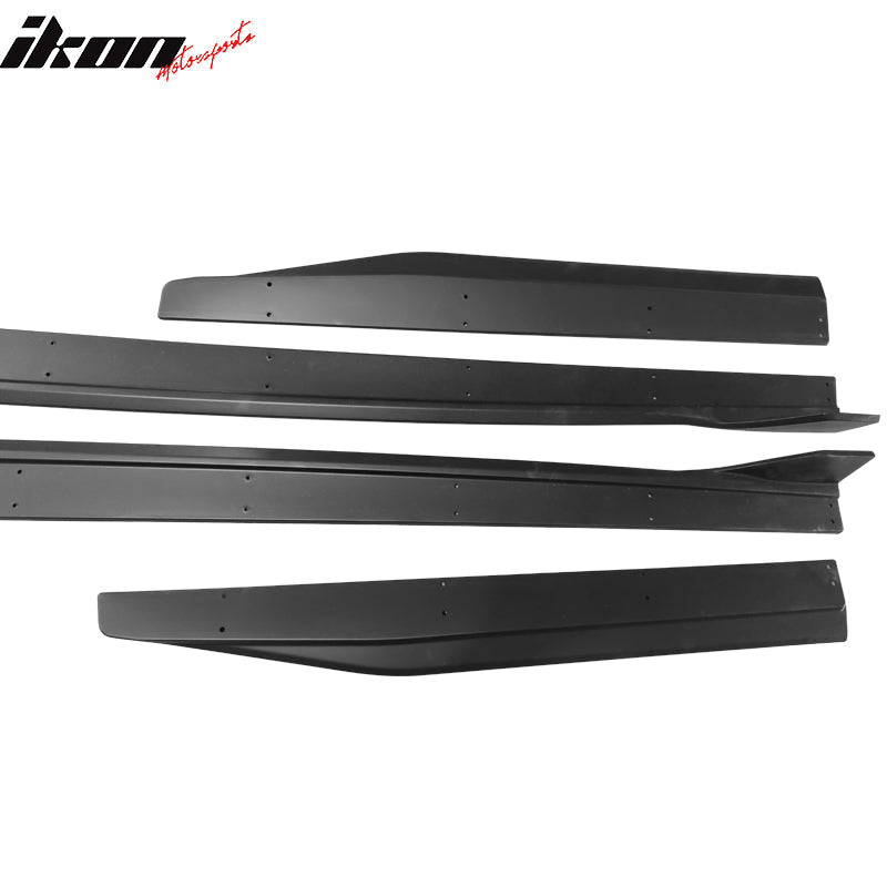2015 - 2023 Ford Mustang GT500 Style Matte Side Skirts Rocker Panel 4PCIkon Motorsports