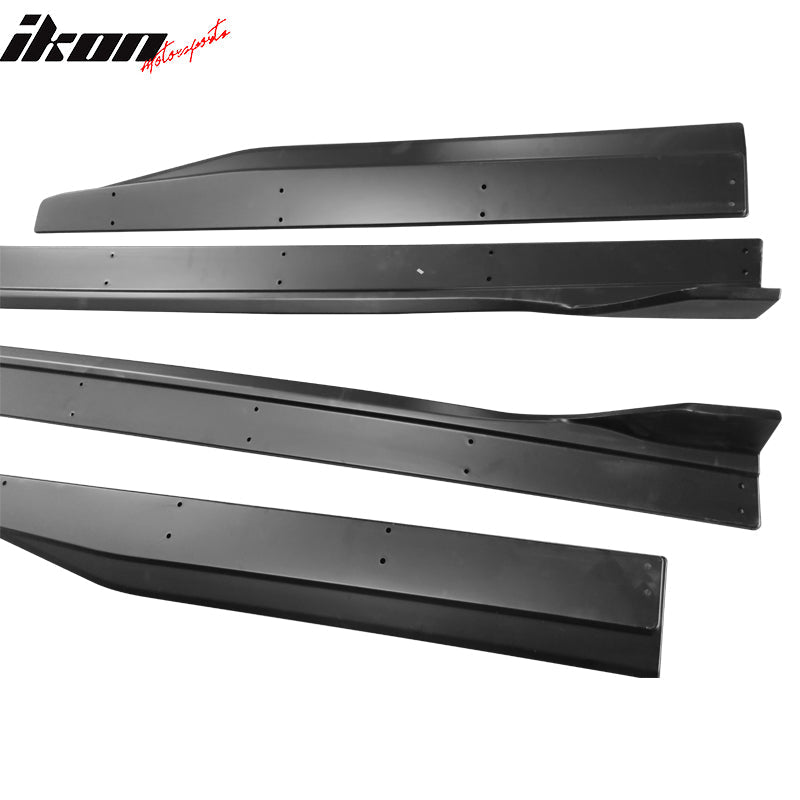 2015 - 2023 Ford Mustang GT500 Style Matte Side Skirts Rocker Panel 4PCIkon Motorsports