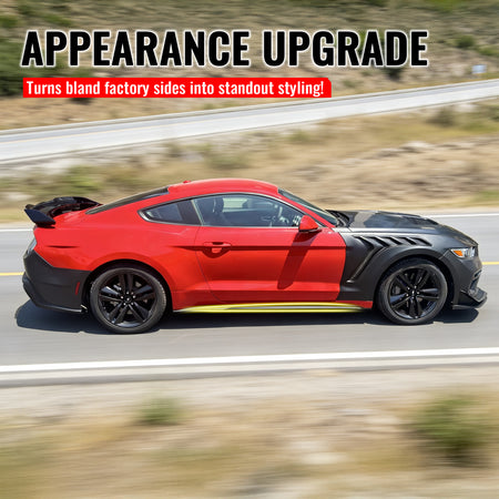 Fits 15-23 Ford Mustang Side Skirts Dark Horse Style Rocker Panel Extension Kit