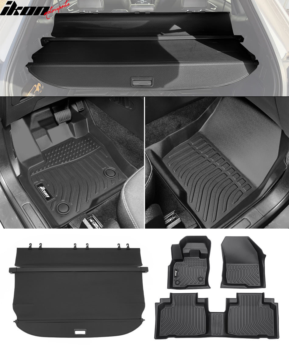 2015-2024 Ford Edge Carbon Fiber Texture Cargo Cover+3D TPE Floor Mats