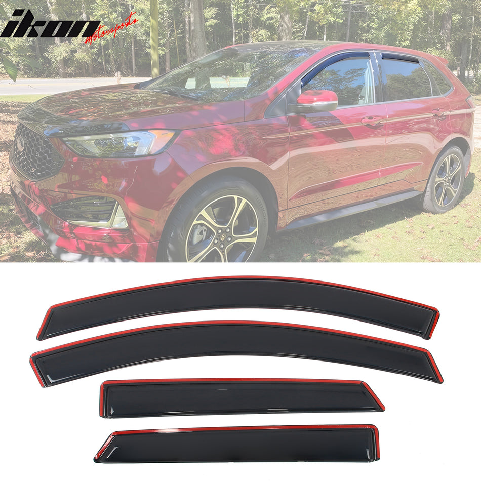 2015-2024 Ford Edge 4PCS Window Visors Acrylic In-Channel Rain Guard