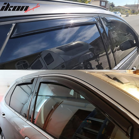 Fits 15-24 Ford Edge 4PCS Window Visors Acrylic In-Channel Deflector Rain Guard