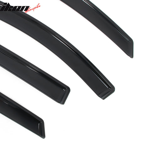 Fits 15-24 Ford Edge 4PCS Window Visors Acrylic In-Channel Deflector Rain Guard