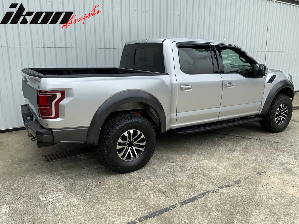 Fits 15-26 Ford F150 Crew Cab/17-26 F250 to F450 Window Visor Acrylic Rain Guard
