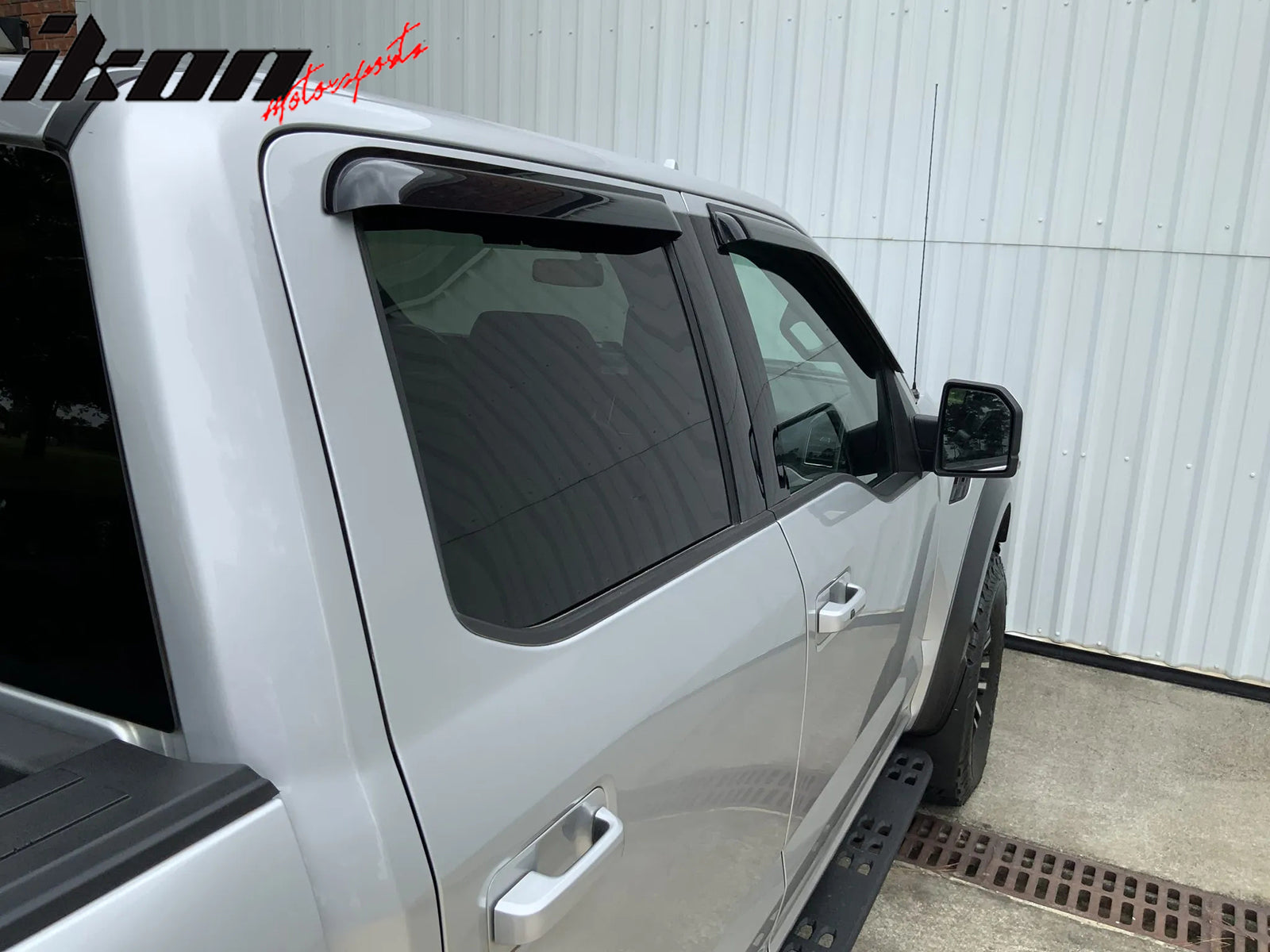 Fits 15-26 Ford F150 Crew Cab/17-26 F250 to F450 Window Visor Acrylic Rain Guard