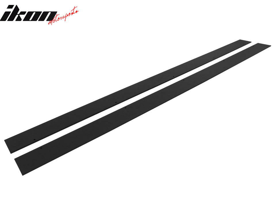 IKON MOTORSPORTS, Side Skirts Diffuser Compatible with 2015-2024 Mini Cooper F55 Hardtop 4-Door, IKON Style ABS Matte Black Rocker Panel Splitter Side Underbody Spoiler