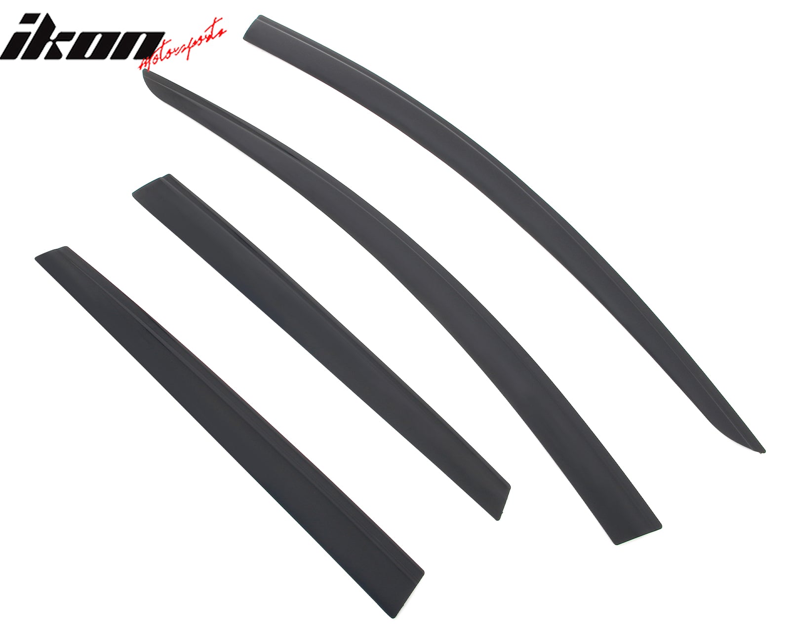 IKON MOTORSPORTS Tape on Low Profile Window Visors, Compatible with 2015-2024 Nissan Murano, Acrylic Smoke/Tinted Rain Guards, Side Window Wind Deflectors 4PCS