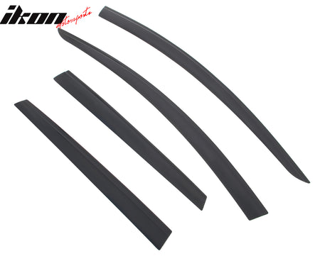 IKON MOTORSPORTS Tape on Low Profile Window Visors, Compatible with 2015-2024 Nissan Murano, Acrylic Smoke/Tinted Rain Guards, Side Window Wind Deflectors 4PCS