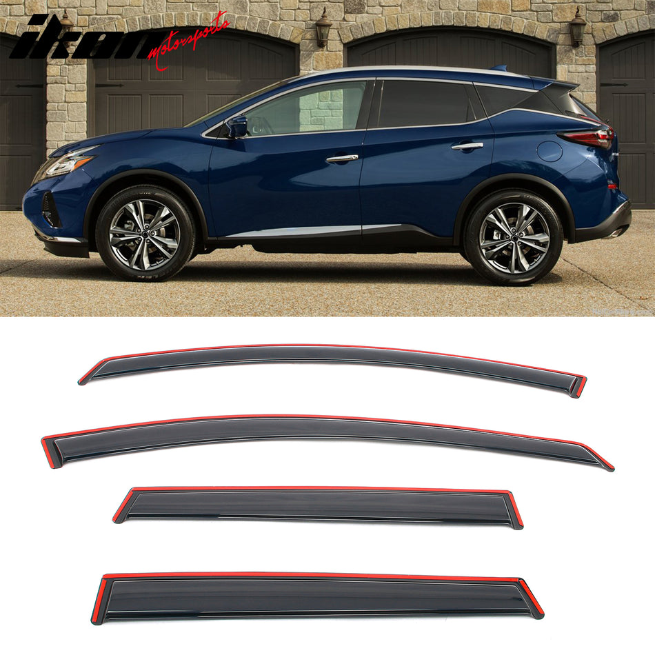 2015-2024 Nissan Murano 4PCS Side Window Visors Deflector - In-Channel