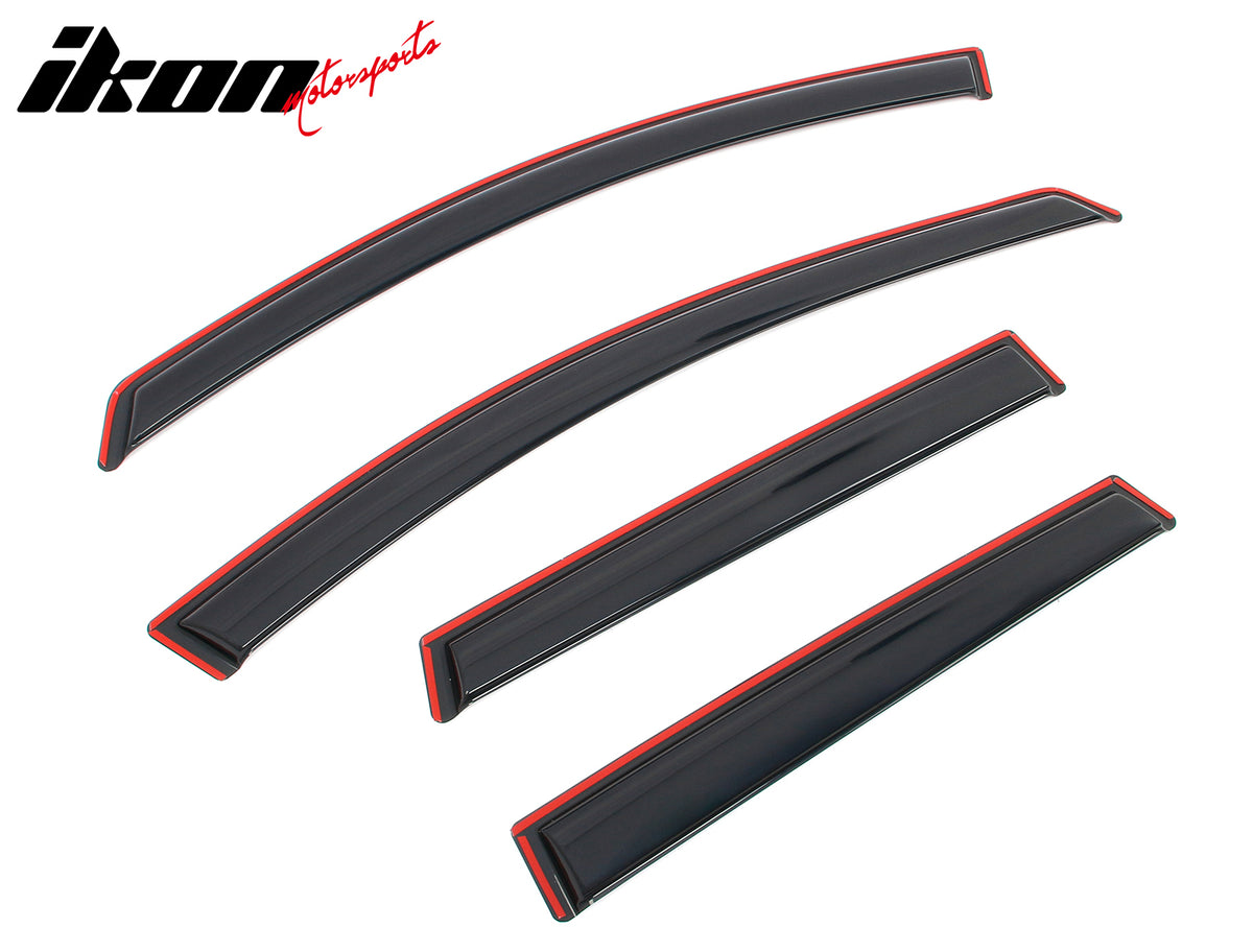 Fits 15-24 Nissan Murano 4PCS Side Window Visors Acrylic Deflectors - In-Channel