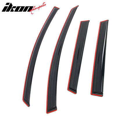 Fits 15-24 Nissan Murano 4PCS Side Window Visors Acrylic Deflectors - In-Channel