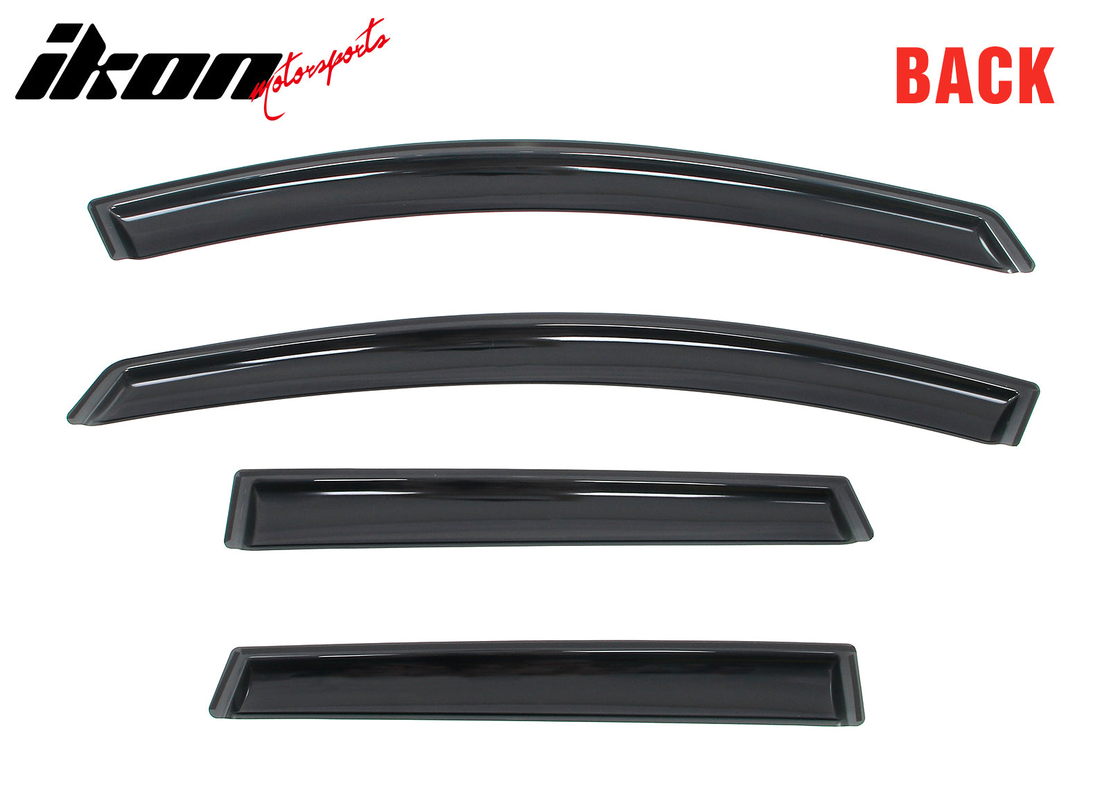 Fits 15-24 Nissan Murano 4PCS Side Window Visors Acrylic Deflectors - In-Channel