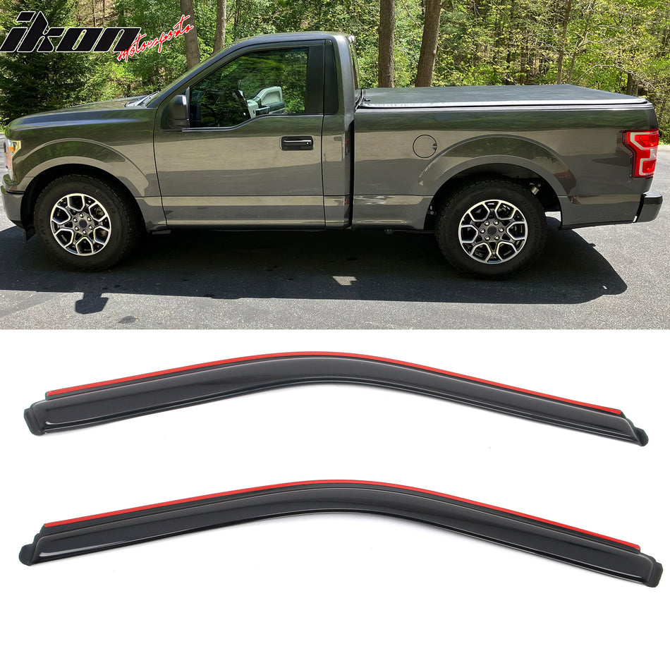 2015-2025 Ford F-150 Standard Cab Window Visors In-Channel 2PCS