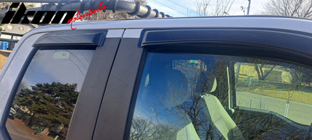 Fits 15-25 Ford F150 17-25 F250-F450 Extended Super Cab Window Visor Acrylic 4PC