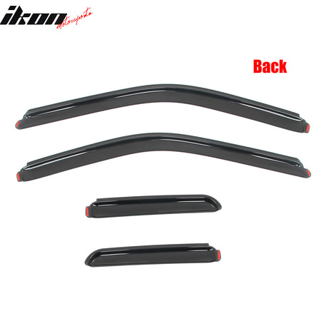 Fits 15-25 Ford F150 17-25 F250 F350 F450 Extended Cab Window Visors In-Channel