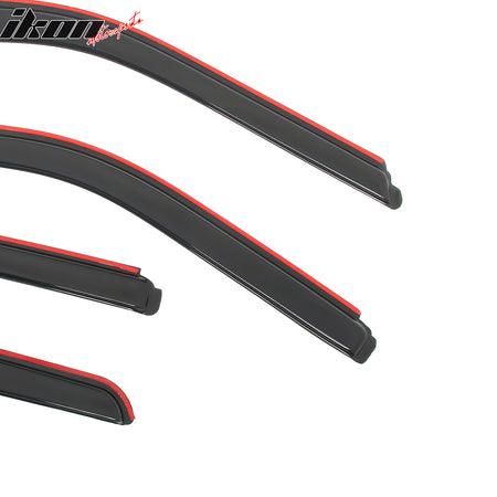 Fits 15-25 Ford F150 17-25 F250 F350 F450 Extended Cab Window Visors In-Channel