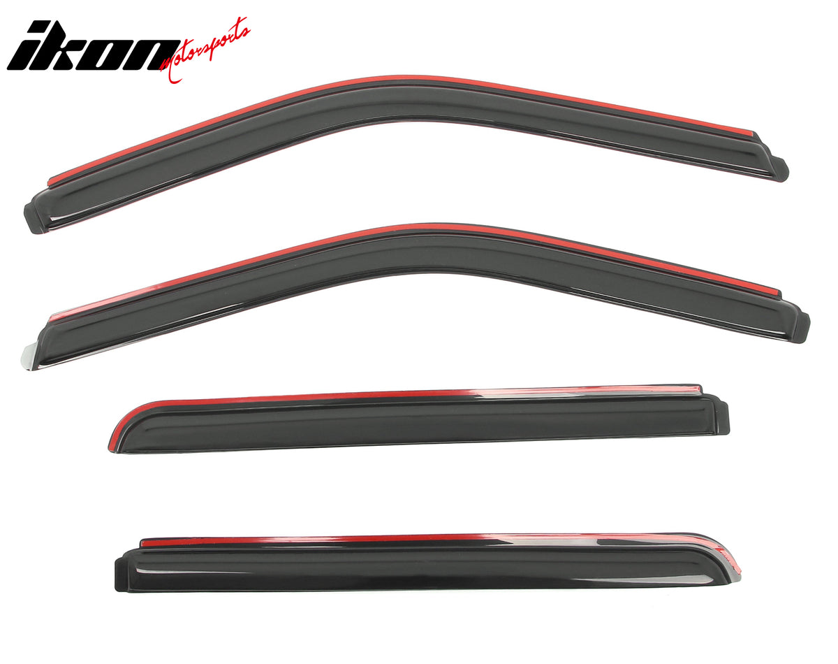 Fits 15-25 Ford F150 17-25 F250-F450 Superduty Crew Cab In Channel Window Visors