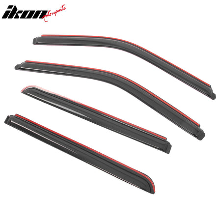 Fits 15-25 Ford F150 17-25 F250-F450 Superduty Crew Cab In Channel Window Visors