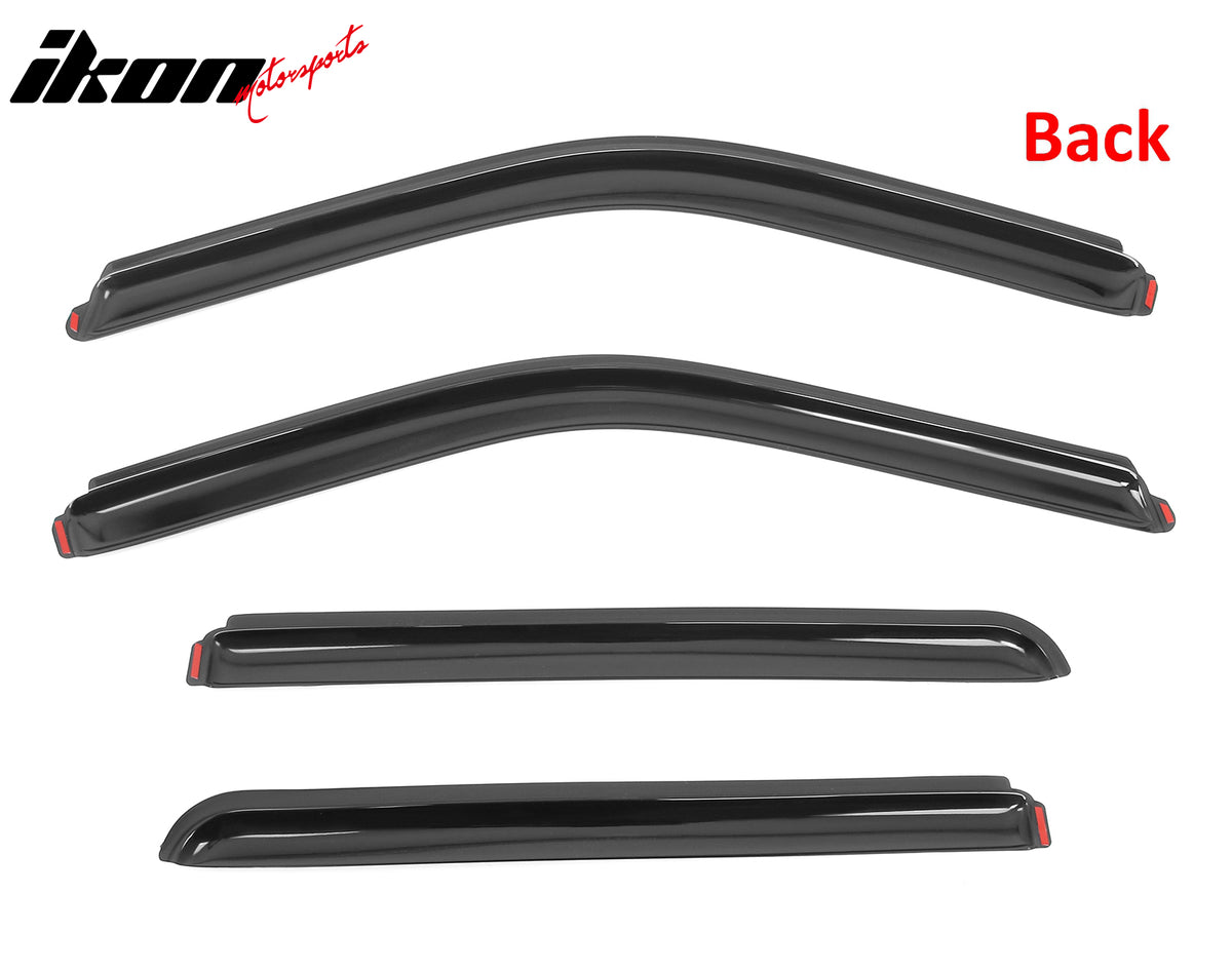 Fits 15-25 Ford F150 17-25 F250-F450 Superduty Crew Cab In Channel Window Visors