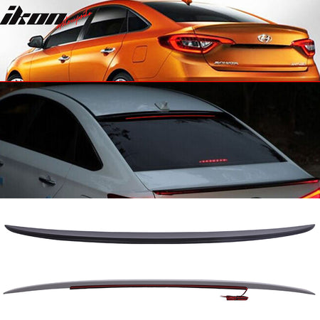 Gloss Black Factory Style Spoiler For 2015-2017 Hyundai Sonata - Trunk Lip Wing (Bolt-On)