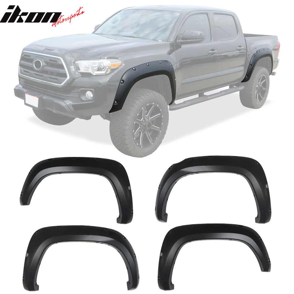 2016-2017 Toyota Tacoma Pocket Rivet Bolt Style Wheel Fender Flare ABS