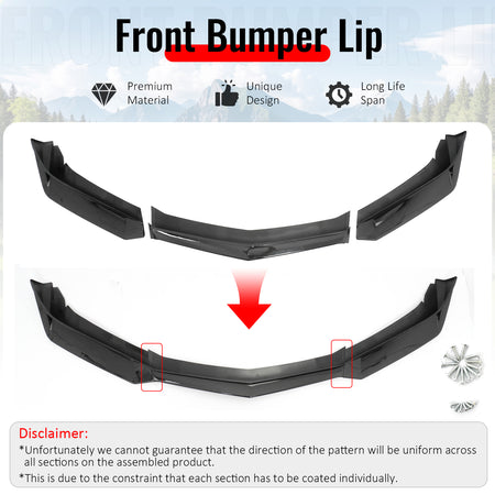Fits 16-18 Chevy Camaro LT RS ZL1 PP Front Bumper Lip Spoiler Carbon Fiber Print