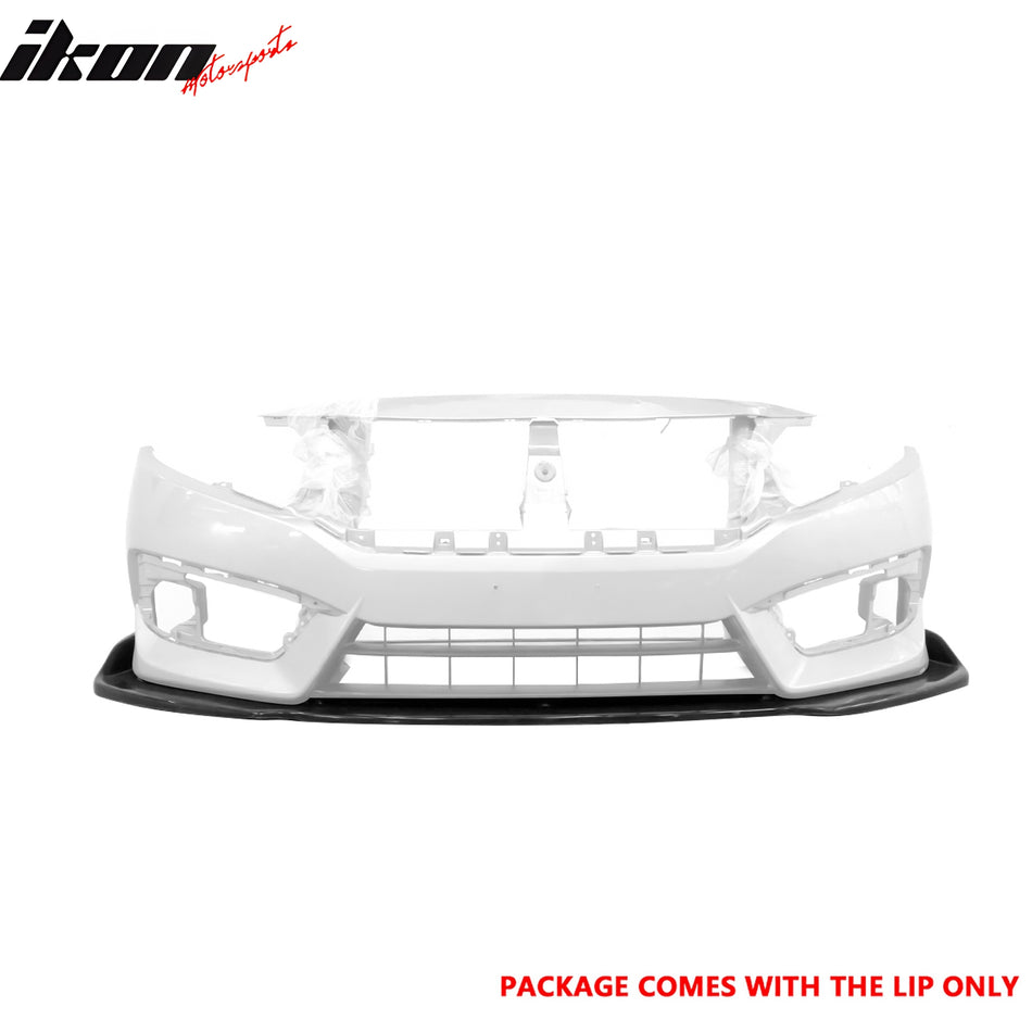 Fit 2016-2018 Honda Civic Coupe Sedan Front Bumper Lip CS Style