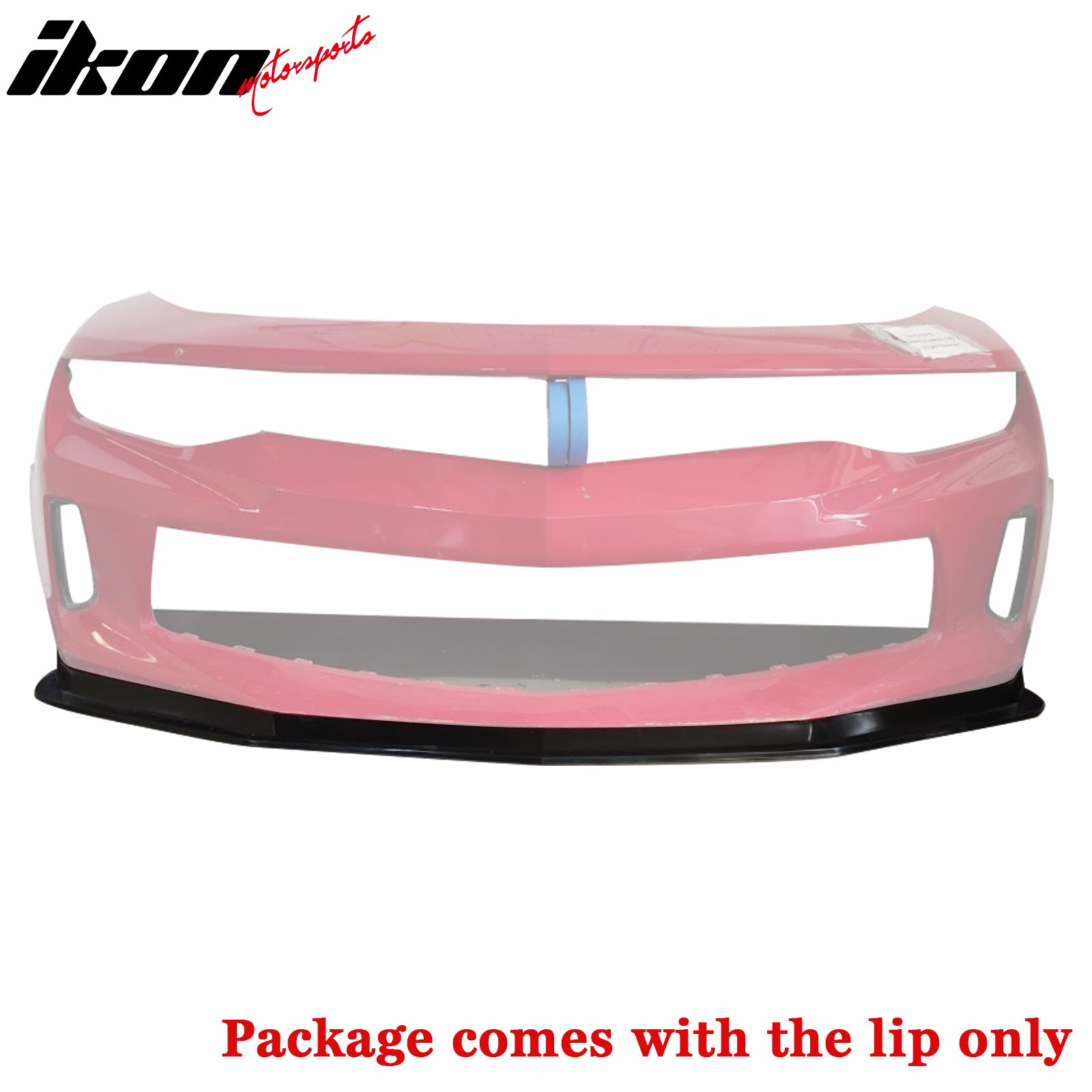 IKON MOTORSPORTS Front Bumper Lip, Compatible with 2016-2018 Chevrolet Camaro, MDA Style Unpainted Black PU Polyurethane Air Dam Chin Spoiler Protector Splitter 2017