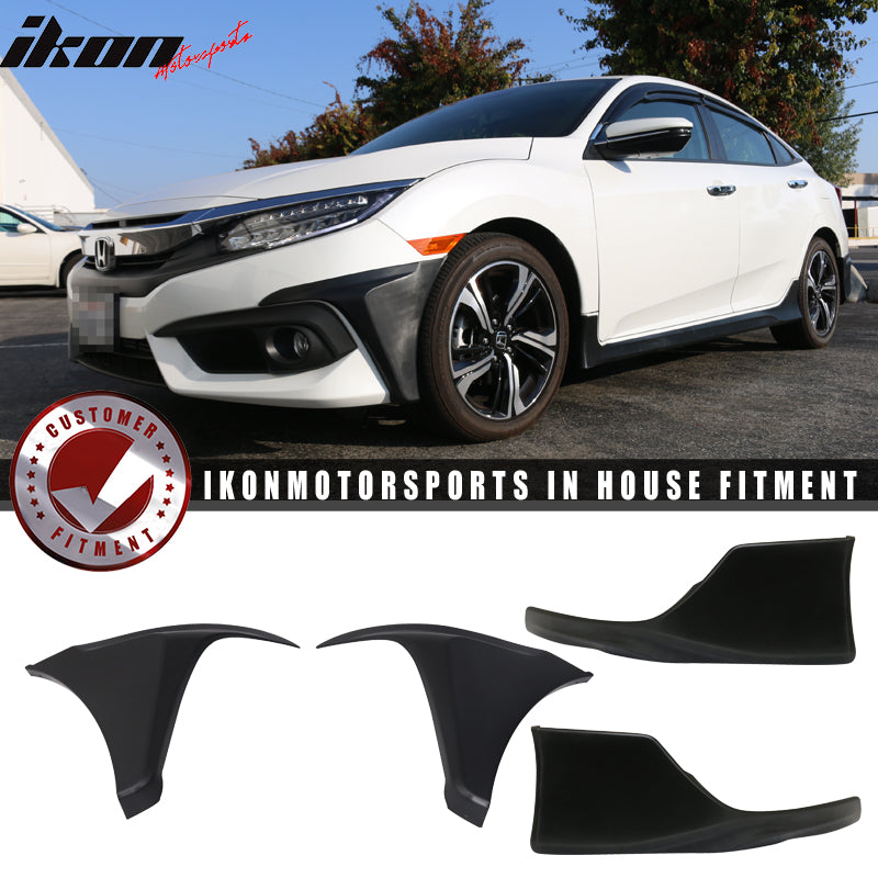 Buy Best al Fits 16-18 Civic Coupe HFP Front + PU Rear Bumper Lip