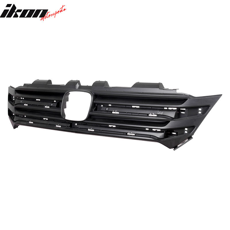 IKON MOTORSPORTS Front Upper Grille, Compatible with 2016-2018 Honda Pilot EX EX-L LX, OE Style Black ABS Replacement Front Bumper Hood Grill