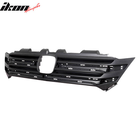 IKON MOTORSPORTS Front Upper Grille, Compatible with 2016-2018 Honda Pilot EX EX-L LX, OE Style Black ABS Replacement Front Bumper Hood Grill