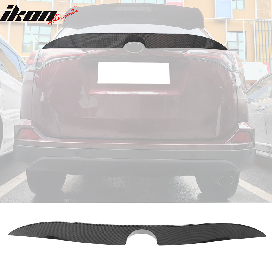 2016-2018 Toyota Rav4 IKON Rear Spoiler Lip Carbon Fiber Print ABS