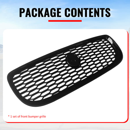 Fits 16-19 Jaguar XE Gloss Black 2020 Style Front Bumper Upper Grille Assembly