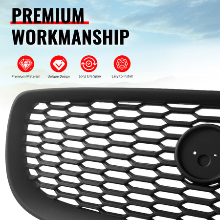 Fits 16-19 Jaguar XE Matte Black 2020 Style Front Bumper Upper Grille Assembly