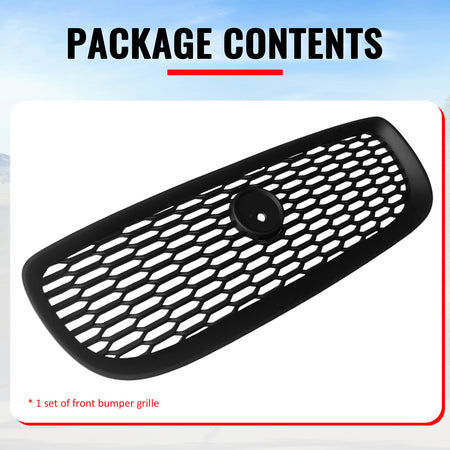 Fits 16-19 Jaguar XE Matte Black 2020 Style Front Bumper Upper Grille Assembly
