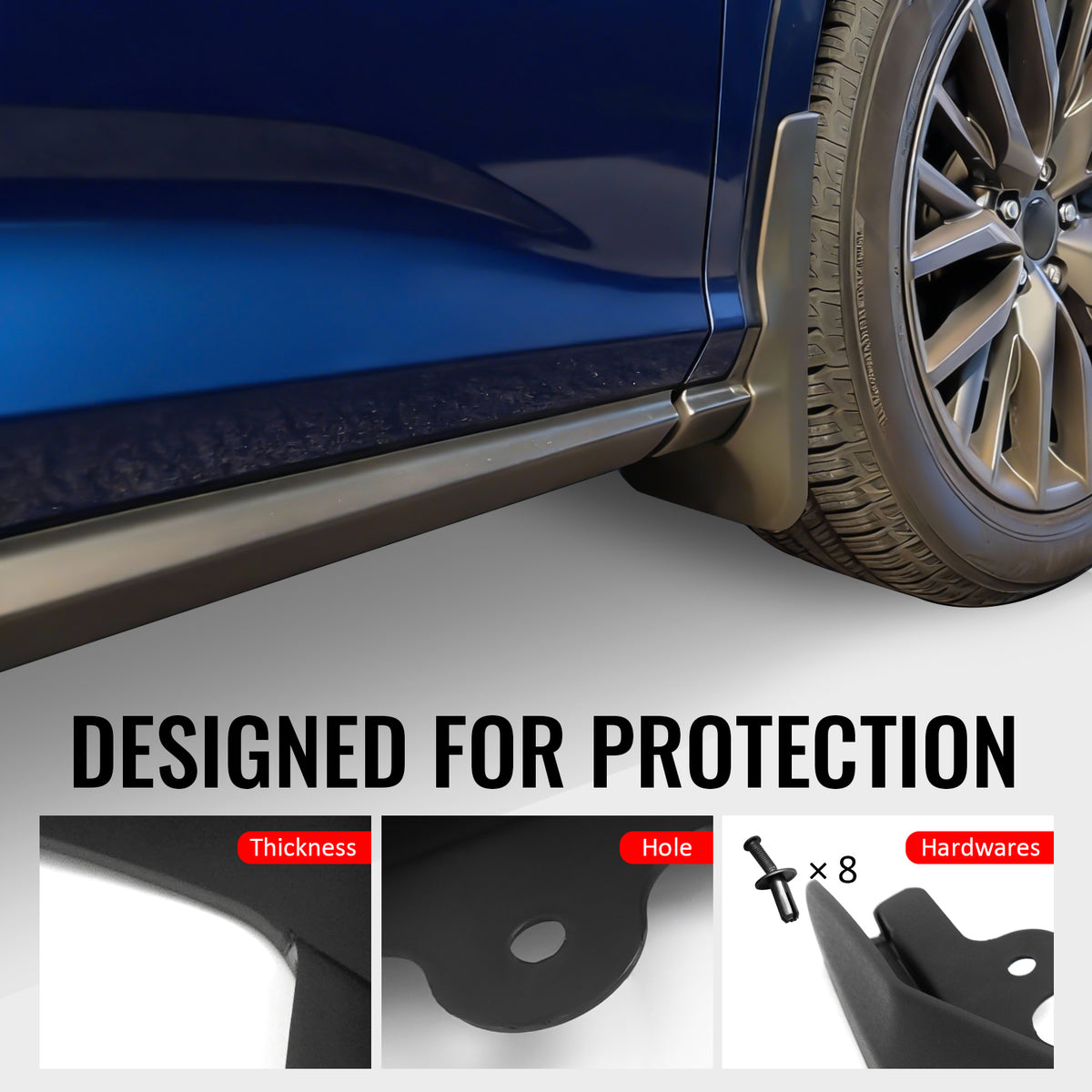 Fits 16-19 Lexus RX350 RX450h Front & Rear Fender Mud Flaps Splash Guards PP