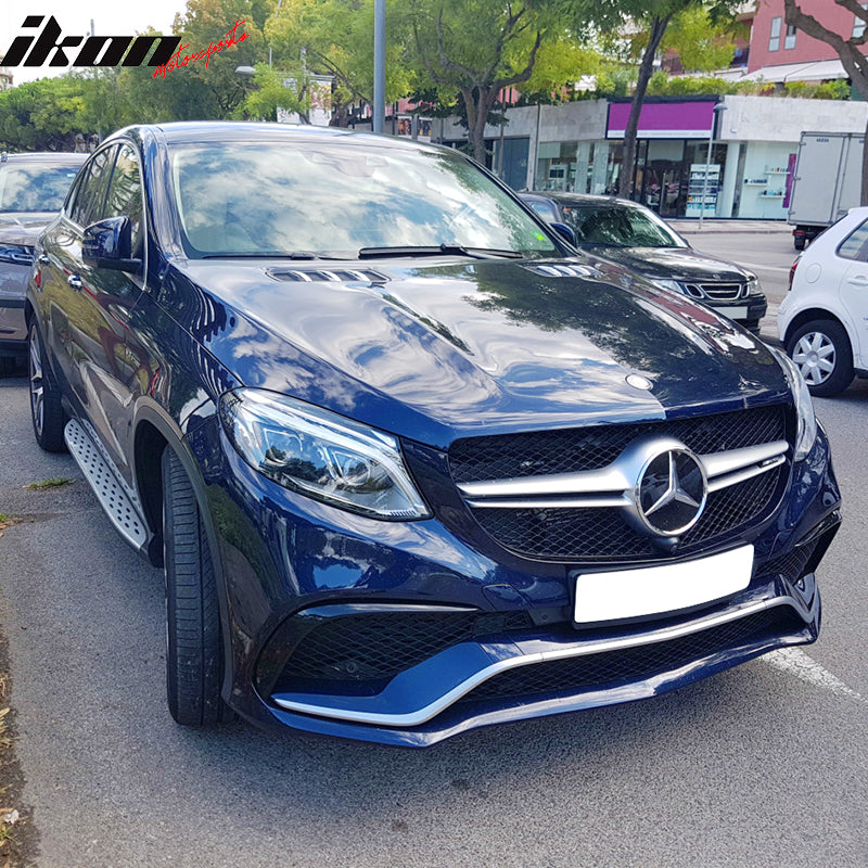 IKON MOTORSPORTS Side Step Bars Compatible With 2016-2019 Benz C292 GLE-Class Coupe, Factory Style Polish Aluminium Running Board Bar Foot Pedal