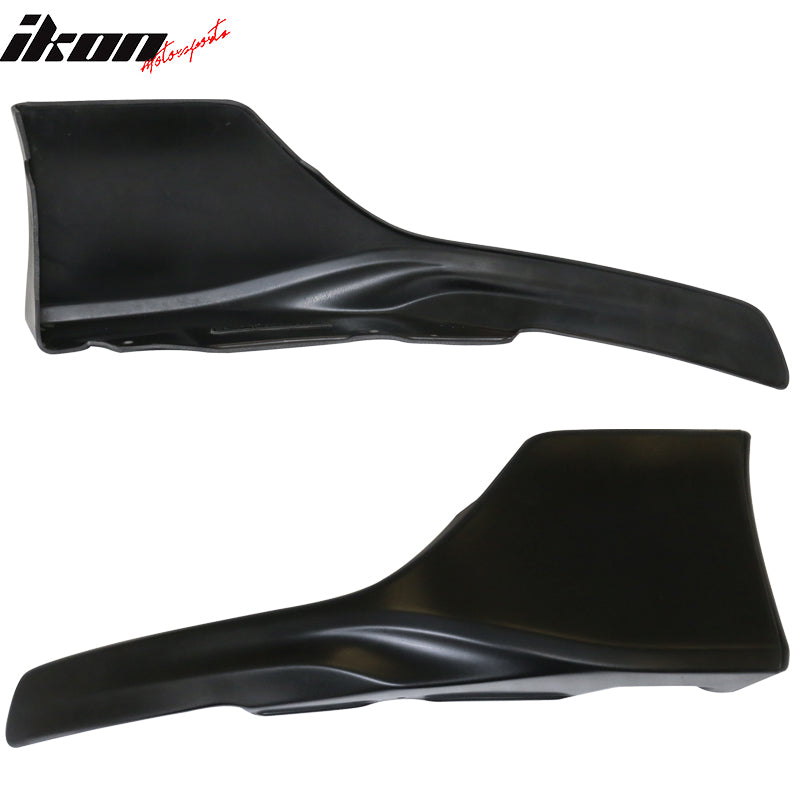 IKON MOTORSPORTS, Rear Bumper Lip Splitters Compatible With 2016-2020 Honda Civic Coupe, HFP Style Black PU Rear Lip Finisher Under Chin Spoiler Underspoiler Splitter Valance Underbody Bumper Fascia