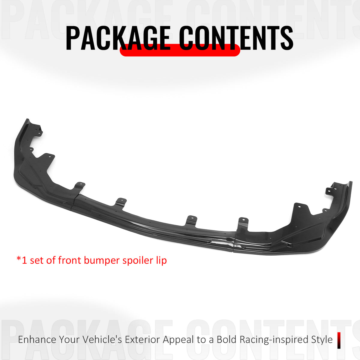 Fits 16-20 Lexus GS F Sport IKON Style 3PCS Front Bumper Lip Spoiler Gloss Black