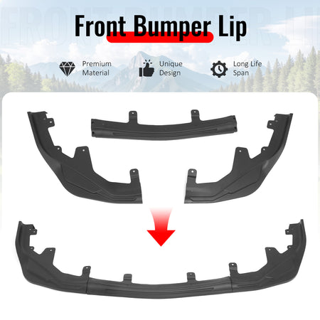 Fits 16-20 Lexus GS F Sport IKON Style 3PCS Front Bumper Lip Spoiler Matte Black