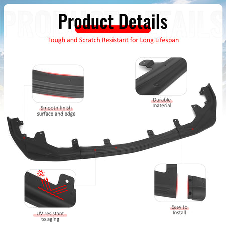 Fits 16-20 Lexus GS F Sport IKON Style 3PCS Front Bumper Lip Spoiler Matte Black