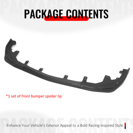 Fits 16-20 Lexus GS F Sport IKON Style 3PCS Front Bumper Lip Spoiler Matte Black