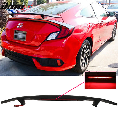 OE Style Trunk Spoiler For 2016-2020 Honda Civic X Coupe – Unpainted Black ABS
