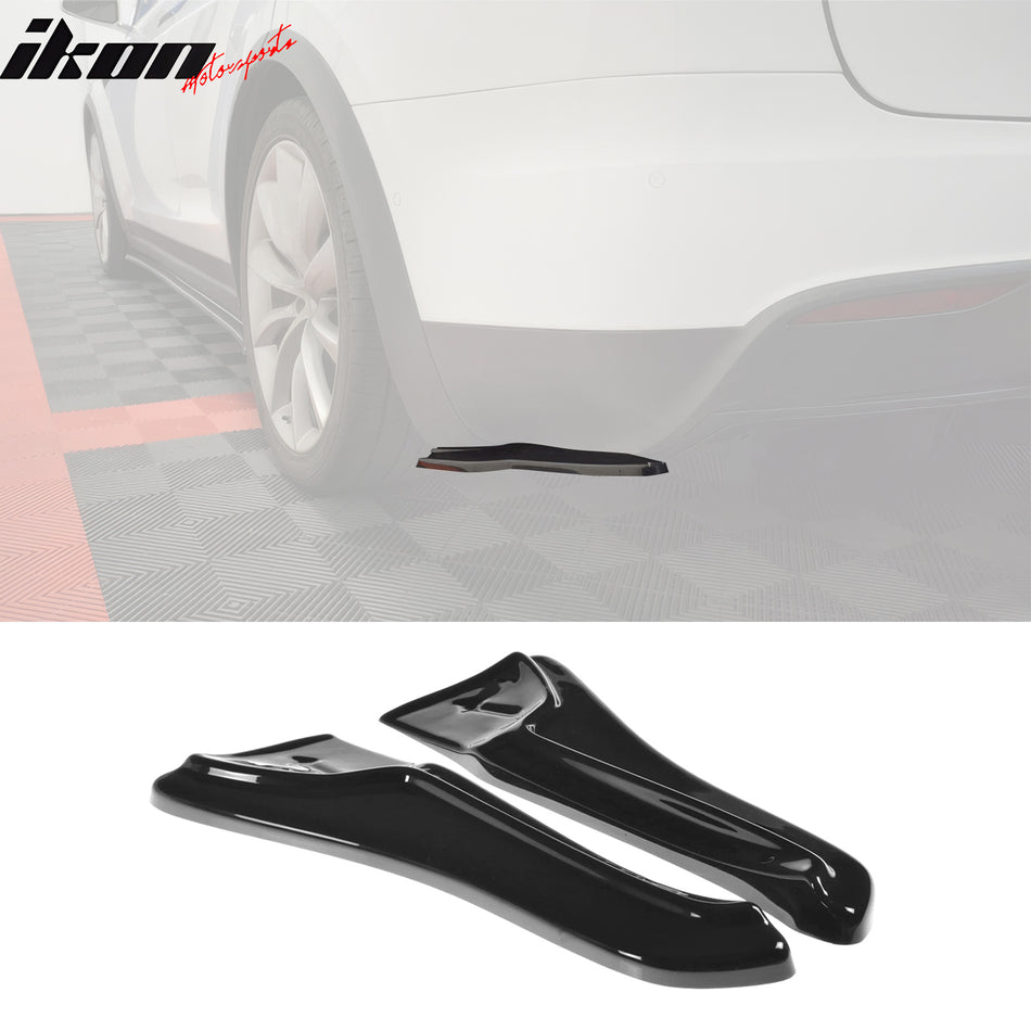 2016-2025 Tesla Model X Maxton Style Rear Splitter Aprons Unpainted PU